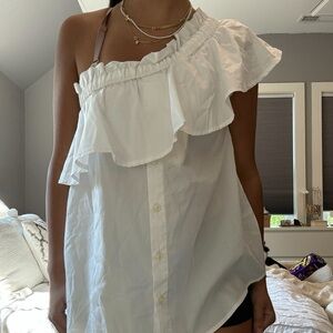one shoulder ruffles top
